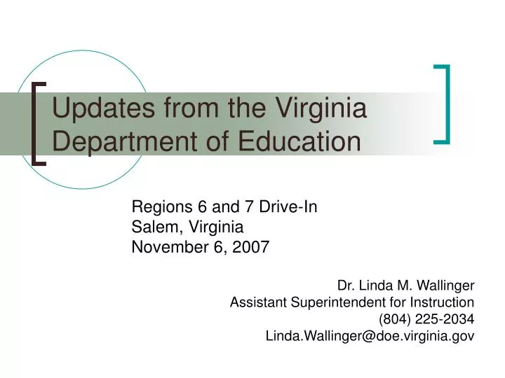 updates from the virginia department of education
