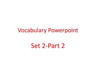 Vocabulary Powerpoint
