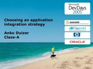 Choosing an application integration strategy Anko Duizer Class-A