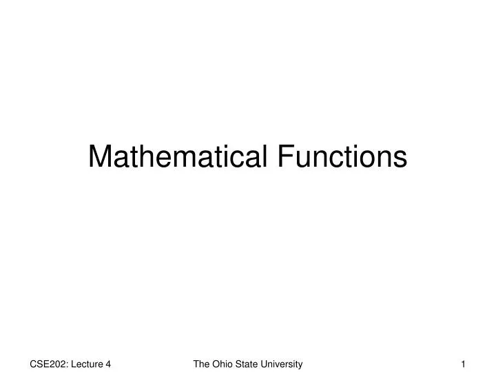 mathematical functions
