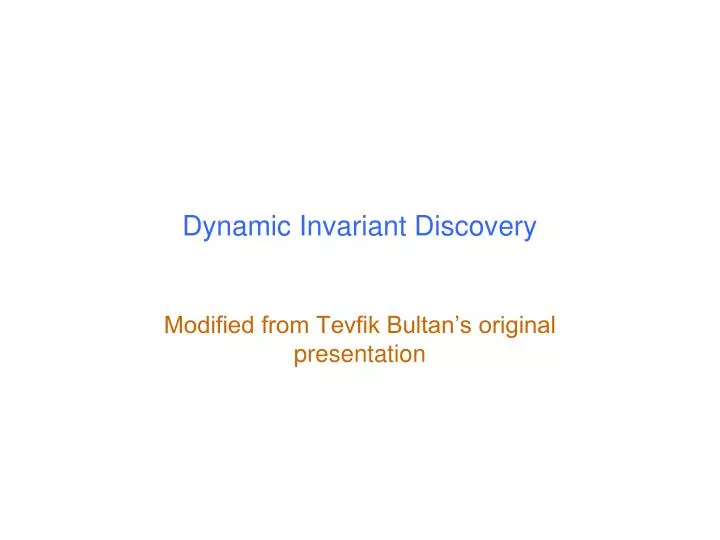 dynamic invariant discovery