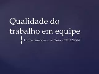 qualidade do trabalho em equipe