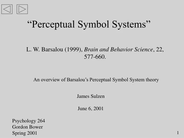 perceptual symbol systems