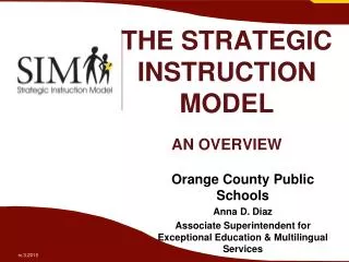 THE STRATEGIC INSTRUCTION MODEL AN OVERVIEW