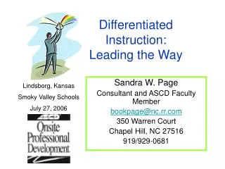 Differentiated Instruction: Leading the Way