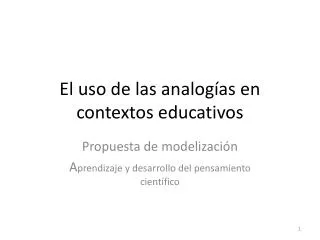 el uso de las analog as en contextos educativos