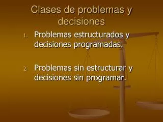 clases de problemas y decisiones