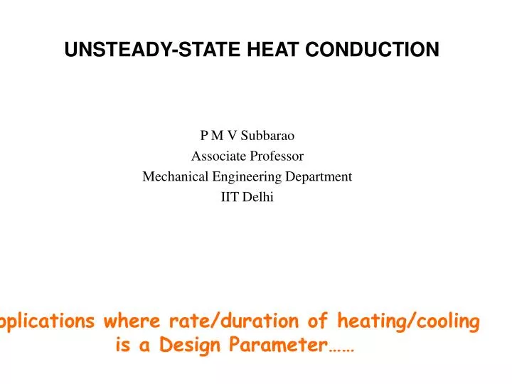 unsteady state heat conduction