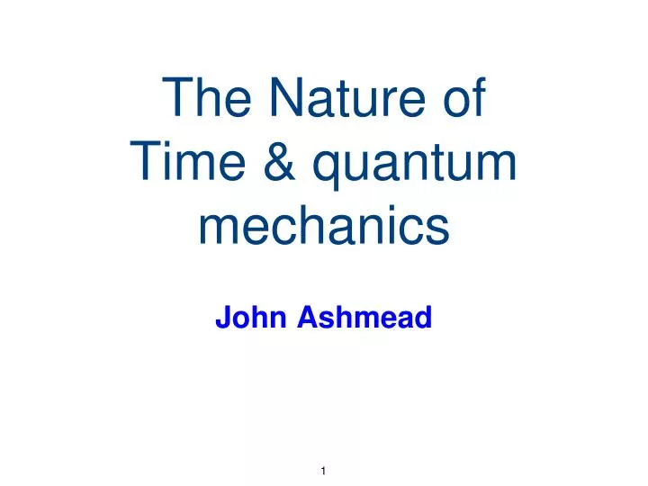 the nature of time quantum mechanics