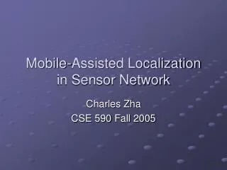 Mobile-Assisted Localization in Sensor Network