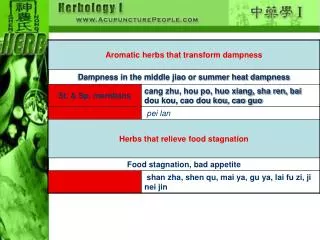 Aromatic herbs that transform dampness