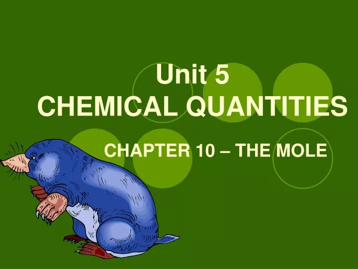 unit 5 chemical quantities