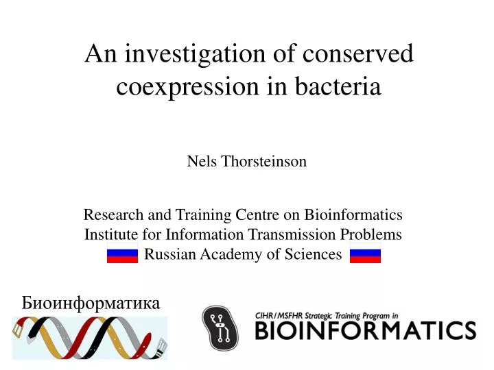 an investigation of conserved coexpression in bacteria