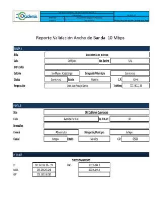 reporte validaci n ancho de banda 10 mbps