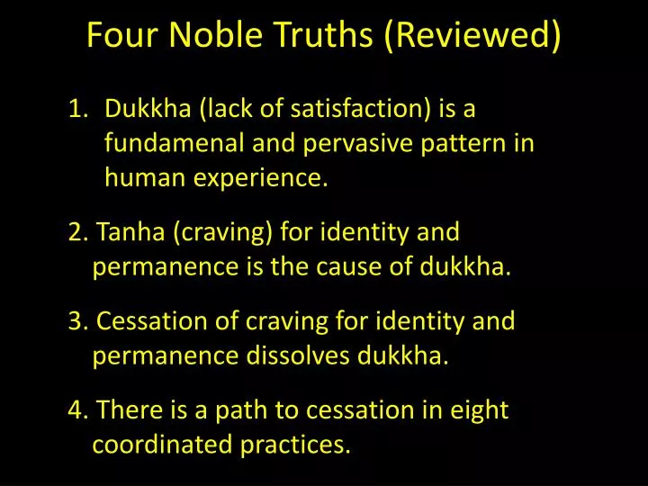 four noble truths reviewed