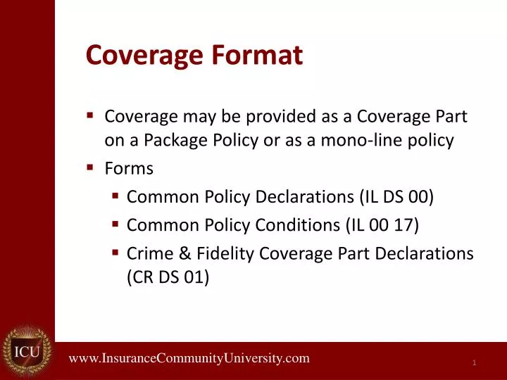 coverage format