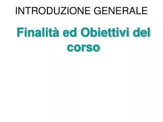 introduzione generale