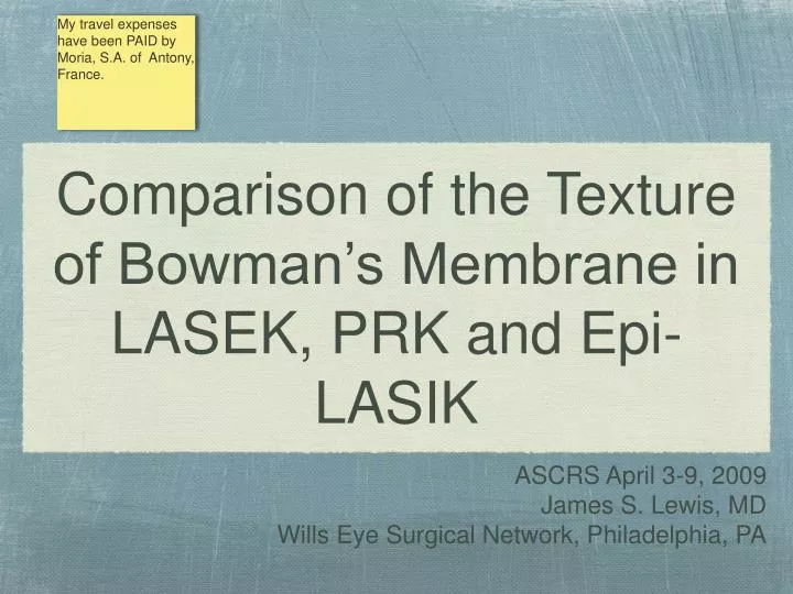 comparison of the texture of bowman s membrane in lasek prk and epi lasik