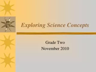 Exploring Science Concepts