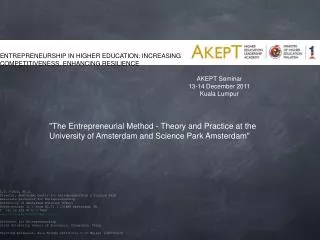 AKEPT Seminar 13-14 December 2011 Kuala Lumpur