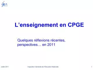 l enseignement en cpge