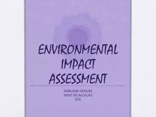 PPT - INTRODUCTION TO ENVIRONMENTAL IMPACT ASSESSMENT PowerPoint ...