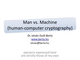 Man vs. Machine (human-computer cryptography)