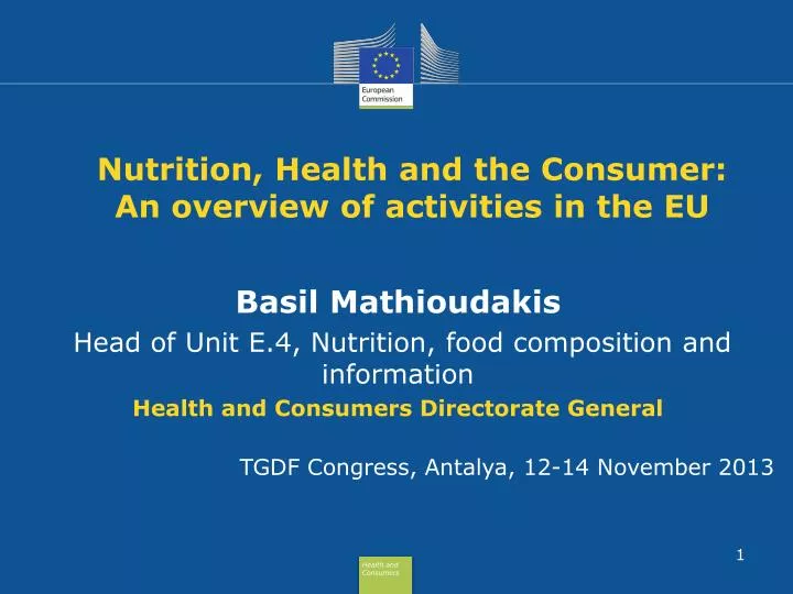 nutrition health and the consumer an overview of activities in the eu