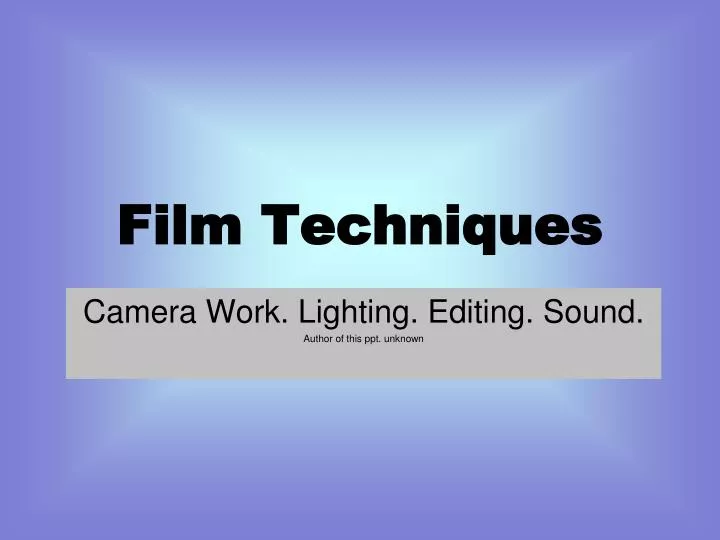 film techniques