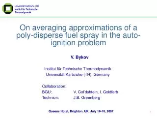 On averaging approximations of a poly-disperse fuel spray in the auto-ignition problem