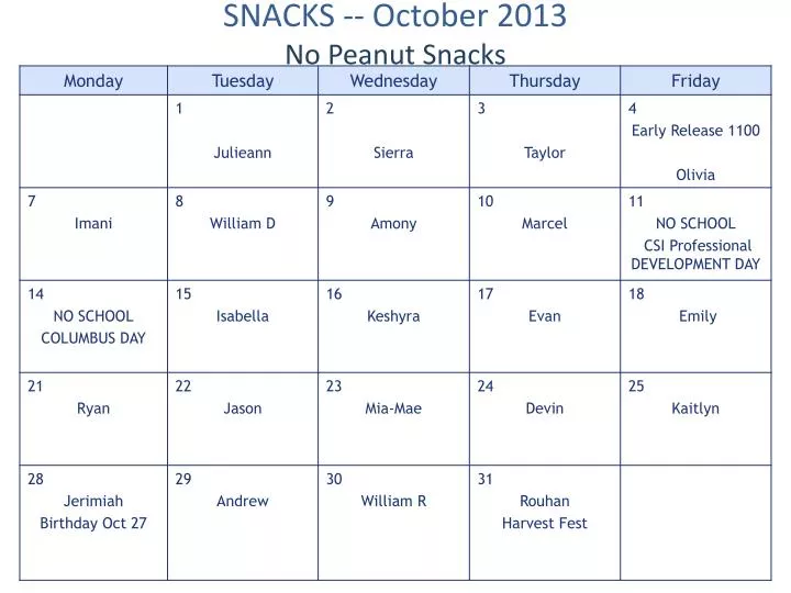 snacks october 2013 no peanut snacks