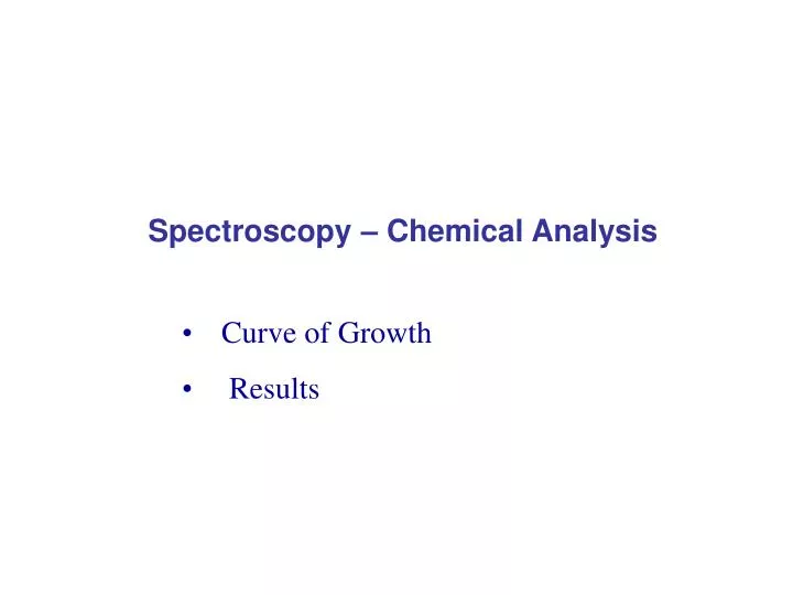 spectroscopy chemical analysis