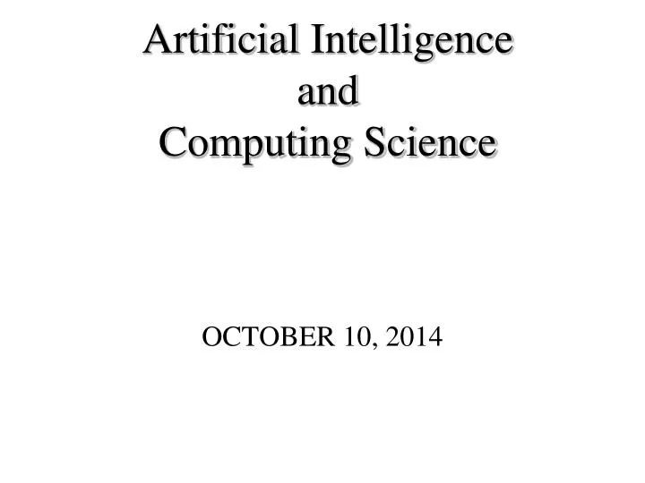 artificial intelligence and computing science