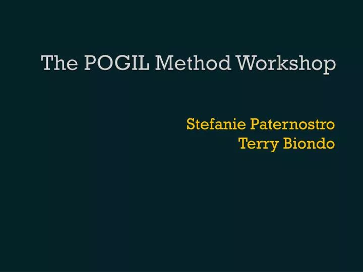 the pogil method workshop