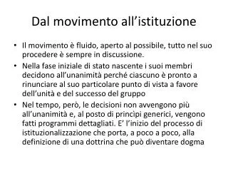 dal movimento all istituzione