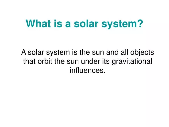 what is a solar system