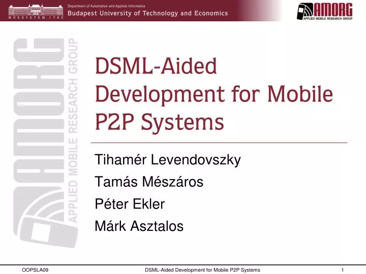 dsml aided development for mobile p2p systems