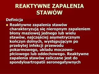 reaktywne zapalenia staw w