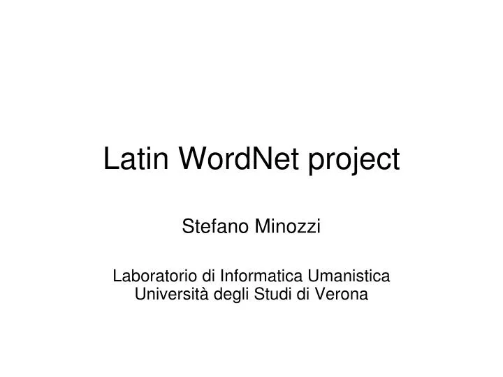 latin wordnet project