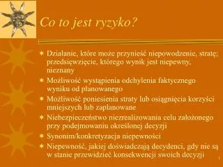 co to jest ryzyko