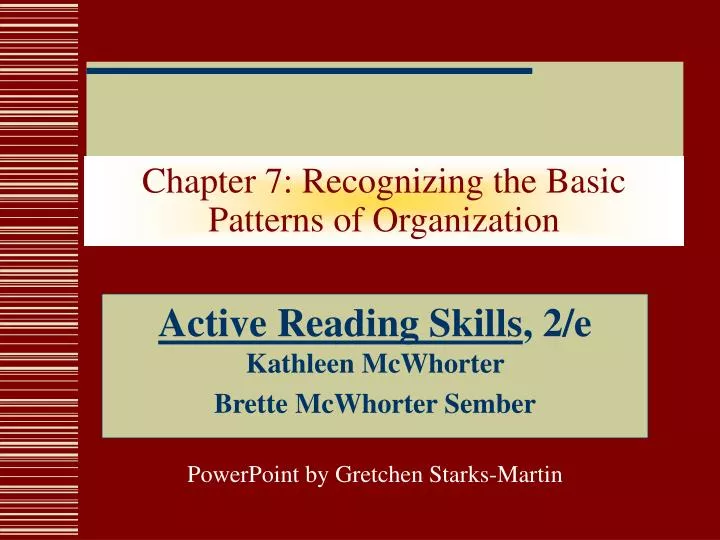 chapter 7 recognizing the basic patterns of organization