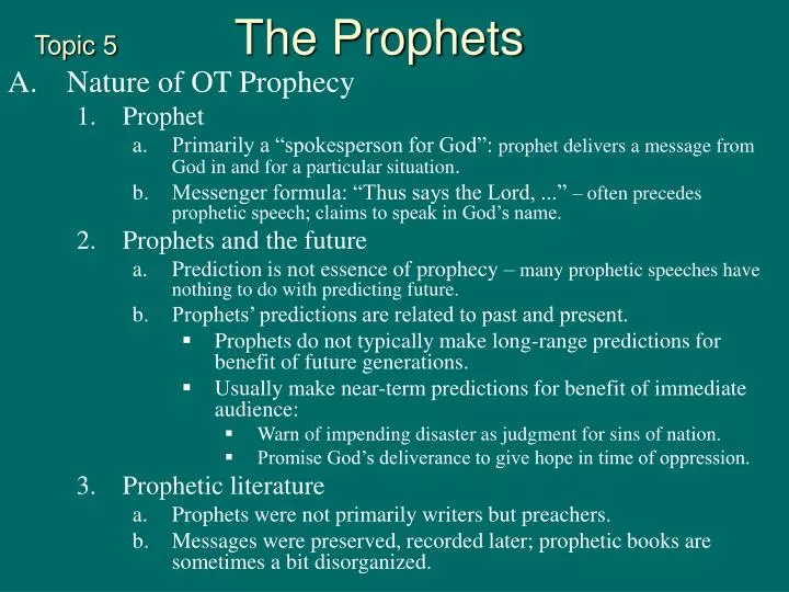 topic 5 the prophets