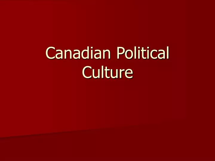 canadian political culture