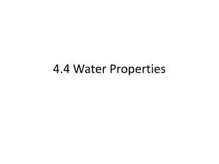 4.4 Water Properties