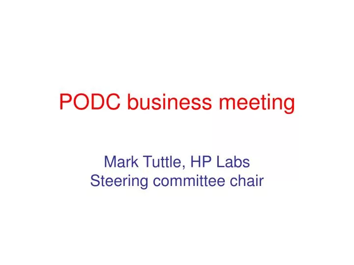 podc business meeting