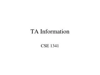 TA Information