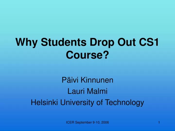 why students drop out cs1 course