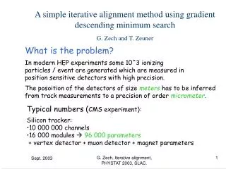 A simple iterative alignment method using gradient descending minimum search G. Zech and T. Zeuner