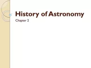 history of astronomy