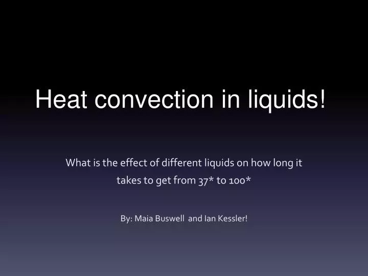 heat convection in liquids